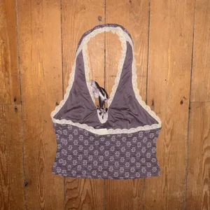 Ecote Purple Cropped Halter Top thumbnail 2