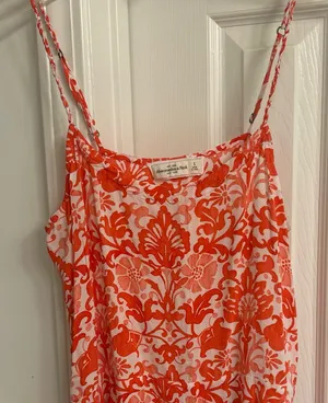 Abercrombie & Fitch Orange and White Camisole thumbnail 1