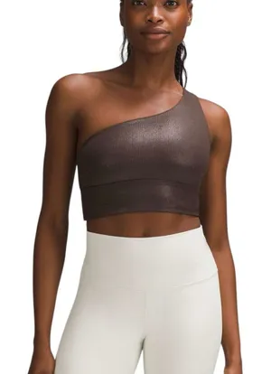 Lululemon Align Asymmetrical Rib Bra C/D *Shine in Espresso Size 8 NWT thumbnail 1