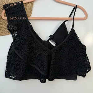 Topshop Women Embroidered‎ Tops, Black Size 4 thumbnail 4