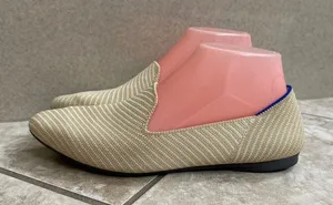 Rothys The Loafer Sandstone Stripe Beige Knit Pointed Toe Flats Shoes Womens 7 thumbnail 1