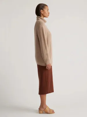 Quince Mongolian Spring Cashmere Fisherman Turtleneck Sweater thumbnail 2