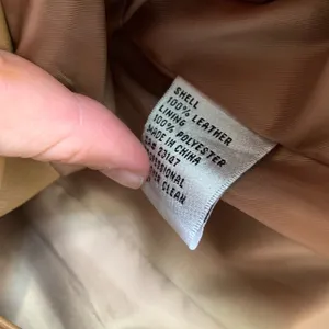 Talbots Tan Leather Blazer Women Size 6 Vintage Formal Casual Business Brown thumbnail 5