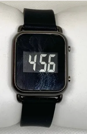 FMD women’s digital lcd watch quartz black tone 28mm black silicone band running thumbnail 1