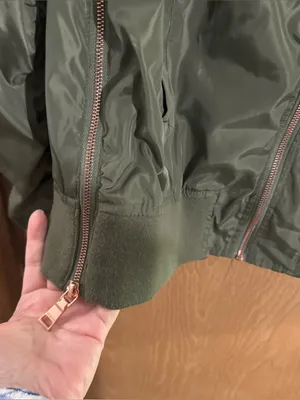 Steve Madden MADDEN NYC Bomber Jacket Juniors Misses Size Medium Olive Green thumbnail 2