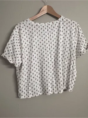 BODEN Floral Jersey Tee White Size 12 thumbnail 3