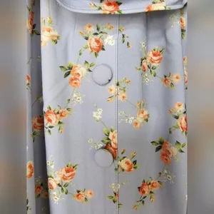 NWT WeWoreWhat Vintage Roses Ruffle Halter Sleeveless Maxi Dress XS Blu Lavender thumbnail 12