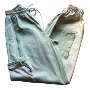 Hot & Delicious Colorblock Cargo Jogger Pants Mint Green Cream Multi Pocket SM thumbnail 7