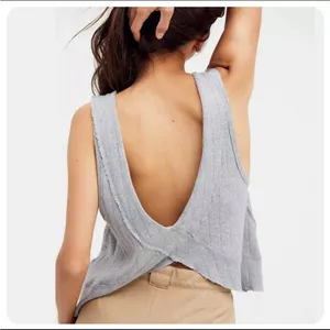 FREE PEOPLE WE THE FREE Harper Tank in Heather Gray thumbnail 3