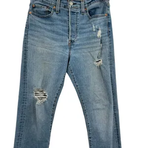 Levi's Wedgie‎ Straight Jeans Distressed Denim Medium Wash Blue Size 30 thumbnail 7