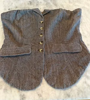 Free People Brown Herringbone Strapless Vest thumbnail 1