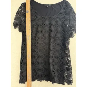 Black Lace Top Whimsigoth Witchy Dark Romantic Fairy Flare Feminine Boho‎ Size M thumbnail 6