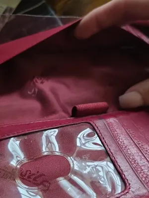 Vintage Red Leather Fossil trifold wallet thumbnail 6