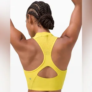 Lululemon Unleash Strength Bra Medium Support Yellow Serpentine Sports Bra thumbnail 2
