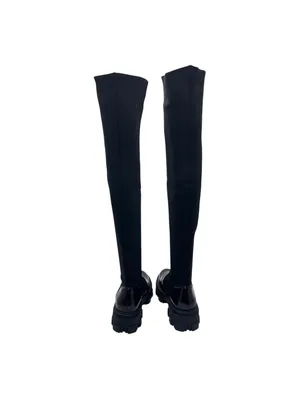 ASOS DESIGN Kimmy Chunky Flat Lug Sole Over The Knee Pull-On Boots Black Size 8 thumbnail 12