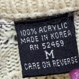 Vintage Rainbow Ridge Fair Isle Nordic Knit Sweater M Cream Black Cozy Chunky thumbnail 9