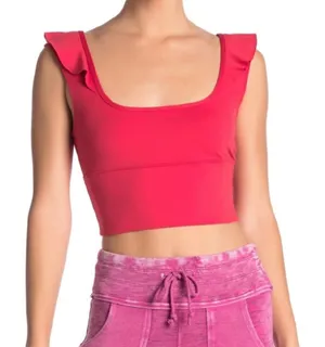 Free People Bondi Flutter Crop Top Sz L thumbnail 1