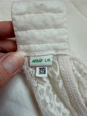 Aerie White Floral Lace Longline Bralette Lightly Lined Size L thumbnail 4