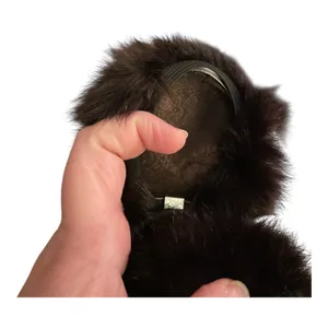 Vintage Dark Brown Faux Fur Ear Muffs cozycore maximalist thumbnail 3