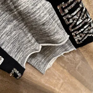 PINK Victoria's Secret Sequin Bling Logo Boyfriend Pant Sweatpants Gray Black La thumbnail 7