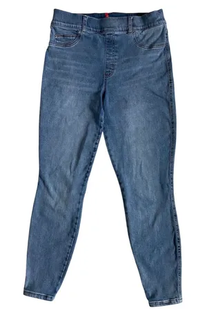 Spanx Jean-ish Ankle Leggings Wmns Large High Rise Skinny Denim Medium Wash Blue thumbnail 1