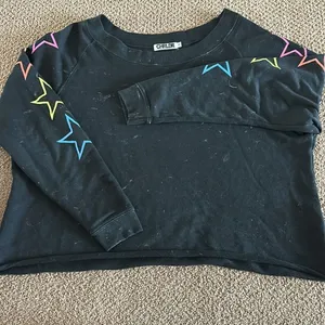 Chrldr Women’s Faded Black with Rainbow Stars Matching Jogger Set - Size S thumbnail 2