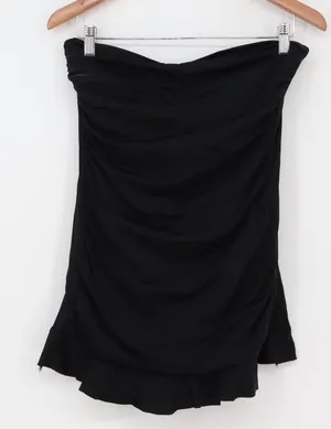 Allen B. Swim Dress Womens 14 Ruched Strapless Ruffle Black One Piece Excellent thumbnail 1