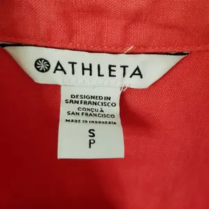 {S} Athleta Playa Linen Tie Top Passionfruit Coral thumbnail 9