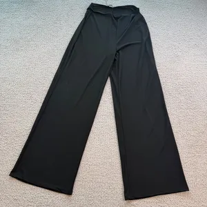 Zara Women's Black High Rise Wide Leg Stretch Pull-On Palazzo Pants Medium M thumbnail 1