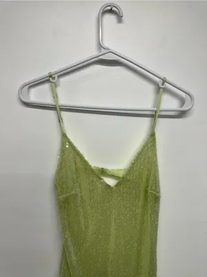 Oh Polly Marlena Sequin Maxi Dress - Light Green thumbnail 8