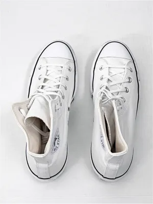 CHUCK TAYLOR ALL STAR CONVERSE White Platform Lace Up High Top Sneakers Size 10 thumbnail 11