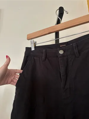 Quince Organic Stretch Cotton Twill Straight Leg Cropped Pants Black Size‎ 2 thumbnail 4