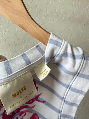 Anthropologie Maeve Striped Graphic Cropped Tank thumbnail 5