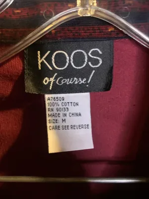 Vintage Koos of Course! Corduroy Patchwork 100% Cotton Top thumbnail 2
