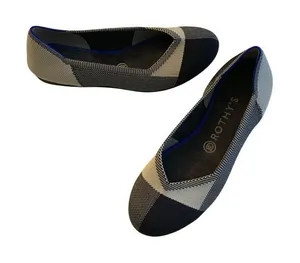 Rothy's The Flat Cap Toe black white women's size 8.5 thumbnail 1
