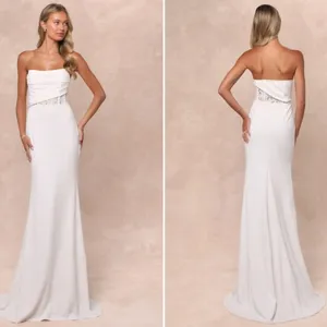 LULUS Bridal Wedding Sophisticated Elegant Corset Chic Lace Mermaid Gown thumbnail 5