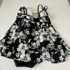 Floral Black and cream one piece Swimsuit thumbnail 6