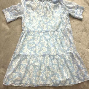 Abercrombie & Fitch Light Blue Floral Slip Boho Dress M thumbnail 3