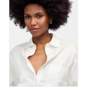 Madewell Top Womens 2XS White Oversized Button Up Shirt Casual Cotton‎ NU392 thumbnail 2
