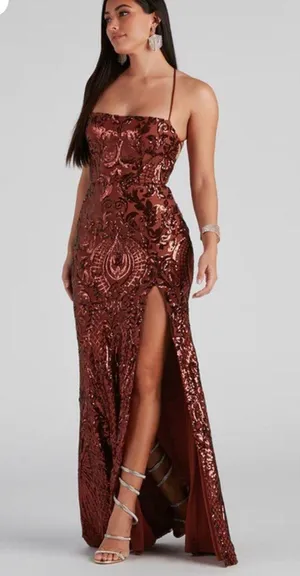 Windsor Rust Sequined Dress thumbnail 1