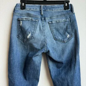 MOTHER Size 25 LOOKER CROP Grunge Distressed Skinny Jeans GYPSY Medium Wash thumbnail 8