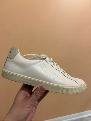 Veja Esplar Leather Logo Sneakers in White thumbnail 9