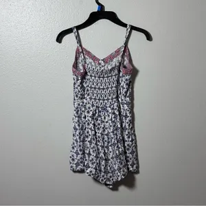 American eagle Women Blue/White Print floral‎ romper size XXS thumbnail 5