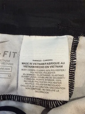 Nike Dri Fit Pronto Essential Crop Running Leggings Black White Medium - C68-006 thumbnail 5