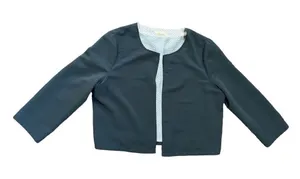 Anthropologie Pins & Needles cropped black open blazer‎ sz M thumbnail 1