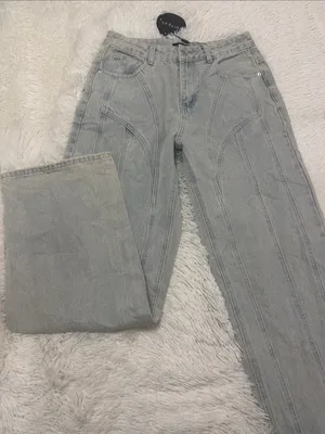 White Fox Boutique Light Blue Acid Wash Jeans thumbnail 1