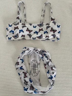Butterfly Bikini Set White Size L thumbnail 3