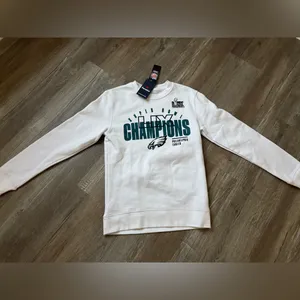 Fanatics Philadelphia Eagles Sweatshirt Crewneck Pullover Fleece White Green Size XS S thumbnail 3