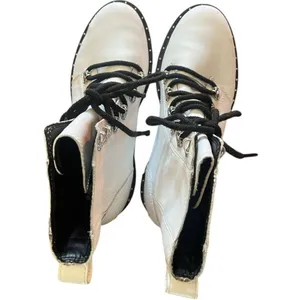 Womens Sorel Lennox White Lace Up STKD Waterproof Leather Combat Boots - Sz 9 thumbnail 4