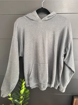 Vintage Gray Pullover Hoodie Sweatshirt Unisex Staple Layer Adult Sz L GUC thumbnail 1